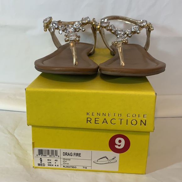 Kenneth Cole Reaction Gold Sandals - size 9 - Picture 2 of 3